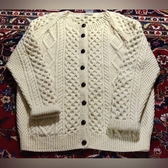 Vintage Men’s Large 100% Wool Handknit Donegal JOHN MOLLOY Irish Sweater - Picture 10 of 14